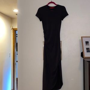 Gray midi dress with slit